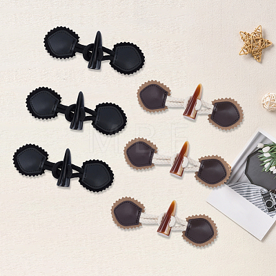 8 Pairs 2 Styles Resin Buttons BUTT-CL0001-09-1