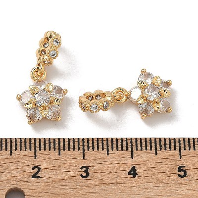 Brass Pave Cubic Zirconia  European Dangle Charms KK-A286-23G-01-1