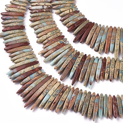 Natural Aqua Terra Jasper Graduated Beads Strands G-F590-01-1