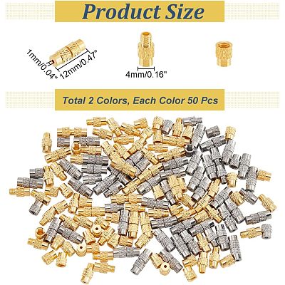  100Pcs 2 Colors Brass Screw Clasps KK-NB0002-69-1