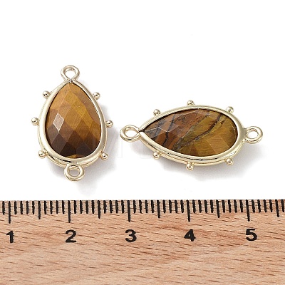 Natural Tiger Eye Connector Charms G-G012-05G-17-1