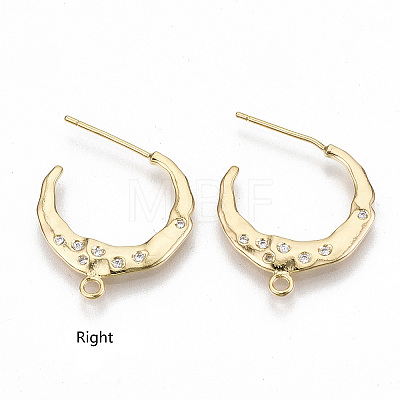 Brass Stud Earring Findings KK-T038-590G-1