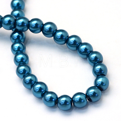 Baking Painted Pearlized Glass Pearl Round Bead Strands HY-Q003-6mm-06-1