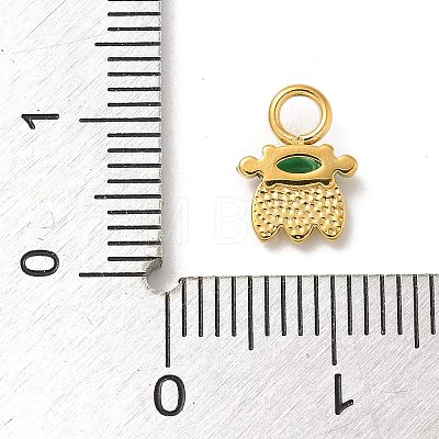 Ion Plating(IP) 304 Stainless Steel with Rhinestone Charms STAS-G351-17G-03-1