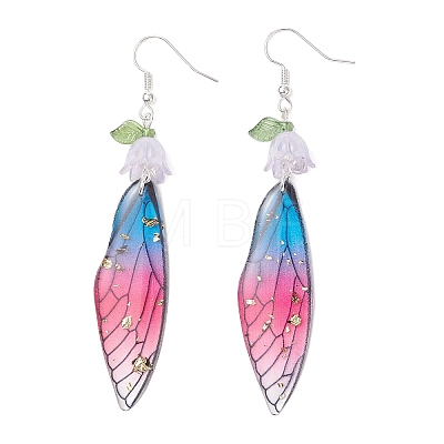 4 Pairs Brass Wing Dangle Earrings EJEW-TA00695-1