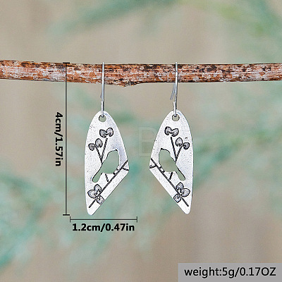 Hollow Bird with Branch Alloy Dangle Earrings FS-WG930CF-01-1
