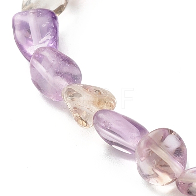 Natural Ametrine Nuggets Beads Stretch Bracelet for Her BJEW-JB06951-01-1