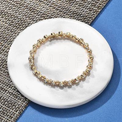 Brass Micro Pave Cubic Zirconia Cuff Bangles for Women BJEW-F482-13G-1