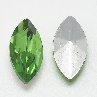 Pointed Back Glass Rhinestone Cabochons RGLA-T083-7x15mm-20-1