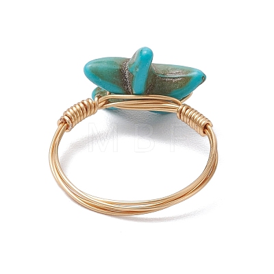 Synthetic Turquoise Finger Rings RJEW-JR00878-01-1