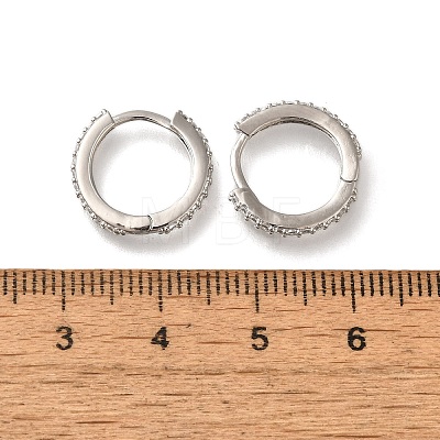 Rack Plating Brass Micro Pave Cubic Zirconia Hoop Earrings EJEW-H143-15P-01-1