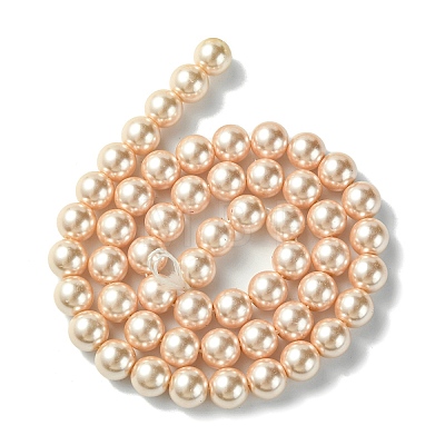 Eco-Friendly Glass Pearl Beads Strands HY-A008-8mm-RB092-1