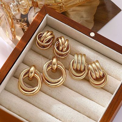 3 Pairs Retro Alloy Stud Earrings FS-WG5E7DF-01-1