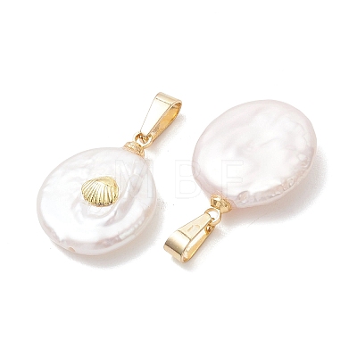 Natural Baroque Keshi Pearl Pendants PALLOY-JF05474-1