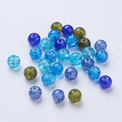 Baking Painted Crackle Glass Beads DGLA-X0006-8mm-01-1