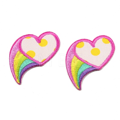 Heart with Rainbow Computerized Embroidery Cloth Patches PATC-TAC0001-03-1