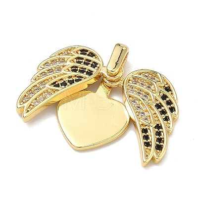 Brass Micro Pave Cubic Zirconia Locket Pendants KK-A293-26B-G-1