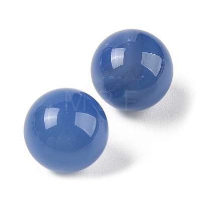 Natural Blue Agate No Hole Sphere Beads G-K353-04D-30-1