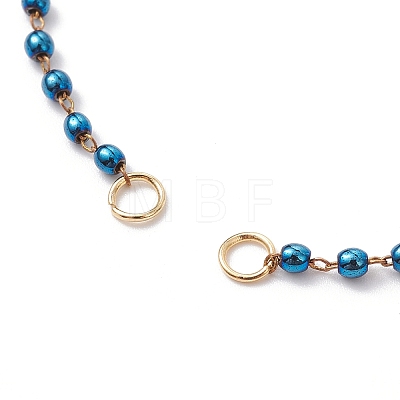 Handmade Synthetic Hematite Beaded Link Bracelet Making AJEW-JB01150-53-1