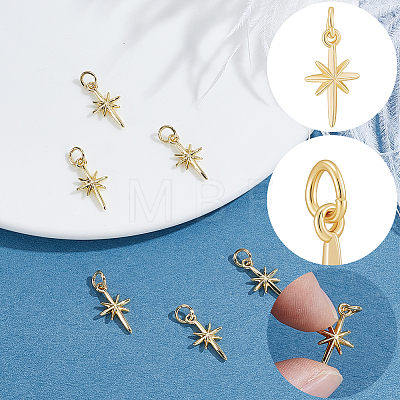 6Pcs Brass Pendants KK-BBC0026-01G-1