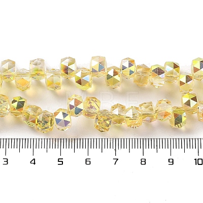 Half Golden Plated Electroplate Beads Strands EGLA-H104-09A-HP01-1