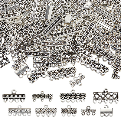 135Pcs 9 Styles Tibetan Style Alloy Chandelier Component Links FIND-PH0038-51-1