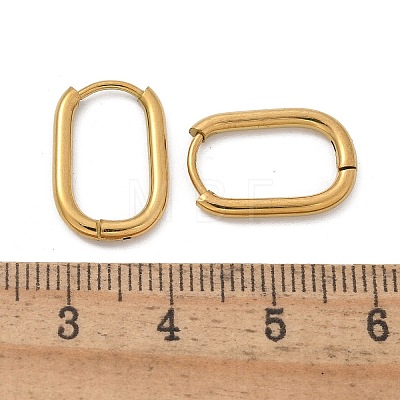 Ion Plating(IP) 304 Stainless Steel Oval Hoop Earrings EJEW-M218-02A-G-1