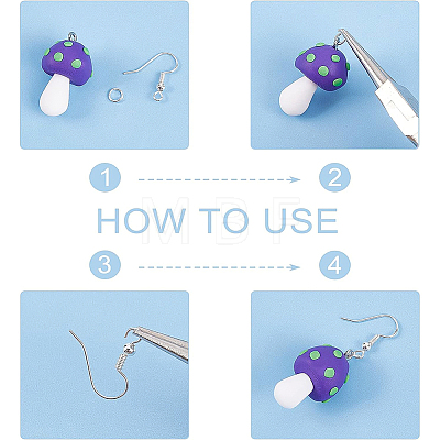 CHGCRAFT DIY Mushroom Dangle Earring Making Kits DIY-CA0003-91-1