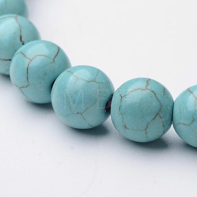 Synthetic Turquoise Beaded Stretch Bracelets BJEW-F203-02-1