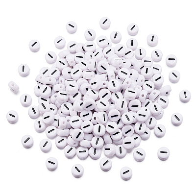 500Pcs Acrylic Horizontal Hole Letter Beads OACR-YS0001-03I-1