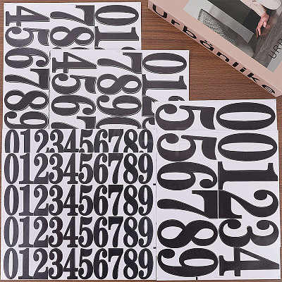 Globleland 12 Sheets 3 Styles PVC Number Adhesive Decorative Stickers DIY-GL0004-59-1