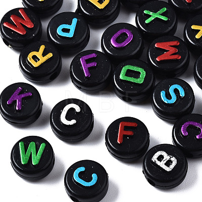 Opaque Black Acrylic Beads MACR-Q242-009-1