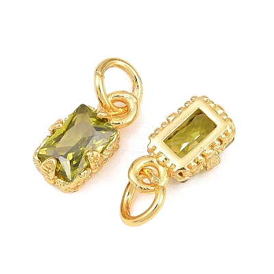 Brass Pave Cubic Zirconia Charms KK-K340-50G-02-1