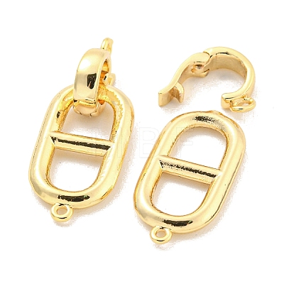 Brass Fold Over Clasps KK-Z044-09G-1