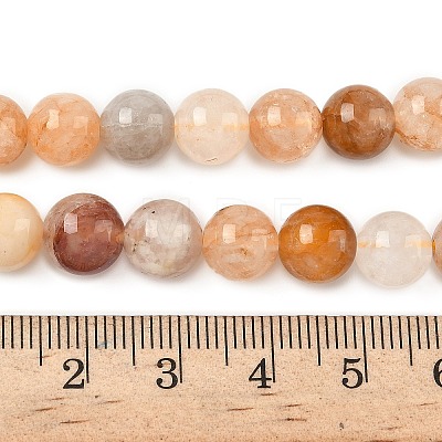 Natural Yellow Hematoid Quartz/Golden Healer Quartz Beads Strands G-D334-A02-8mm-1