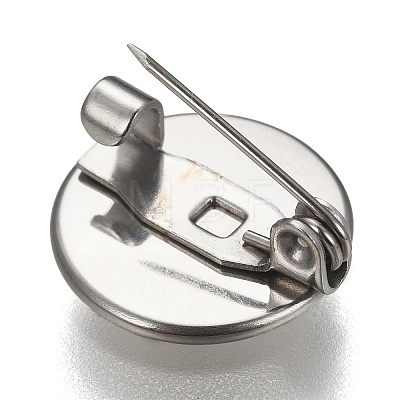 Tarnish Resistant 304 Stainless Steel Brooch Findings X-STAS-F191-04P-12mm-1