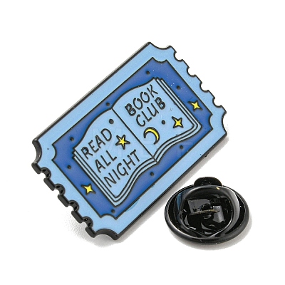 Word Read All Night Alloy Enamel Pins Broochs AJEW-Z023-14B-1