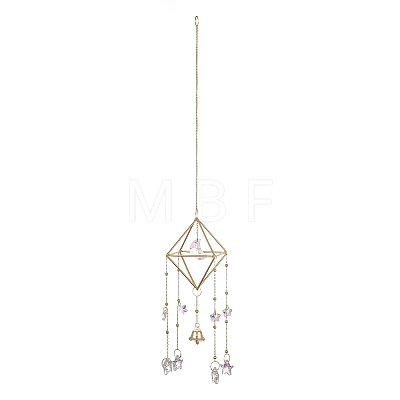 Geometric Metal Suncatchers Wall Hanging Decoration HJEW-G018-01A-G-1