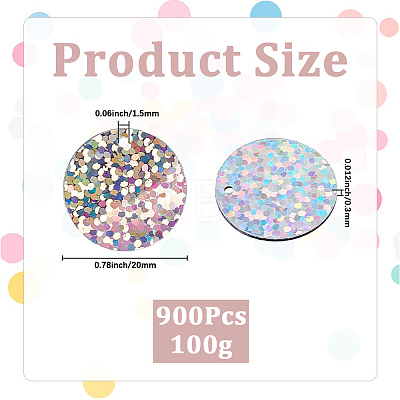 100G PVC Paillette/Sequin Pendants PVC-CY0001-09A-1