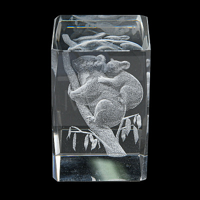 3D Laser Engraving Animal Glass Figurine DJEW-R013-01E-1