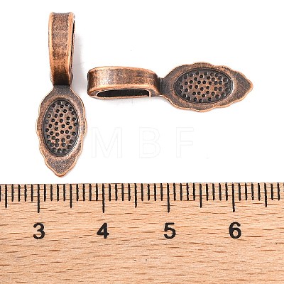 Tibetan Style Alloy Glue-on Flat Pad Bails LS-RLF10728Y-NF-1