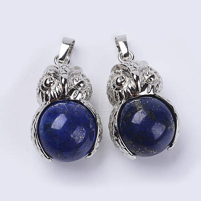 Natural Lapis Lazuli Pendants G-P350-A06-1