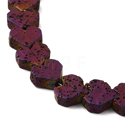 Electroplated Natural Lava Rock Beads Strands G-Q1009-G01-01E-1