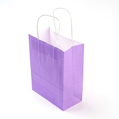 Pure Color Kraft Paper Bags AJEW-G020-A-09-1