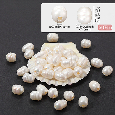 50Pcs Large Hole Pearl Beads PEAR-LT0001-09A-1