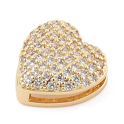 Brass Micro Pave Cubic Zirconia Slide Charms ZIRC-I068-10G-A-1