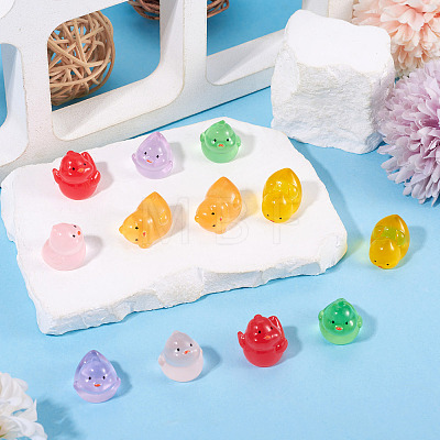 12Pcs 6 Styles Luminous Resin Chick Diaplay Decoration RESI-TAD0001-04-1