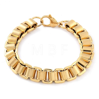 304 Stainless Steel Box Chain Bracelets for Women Men BJEW-F488-47G-1