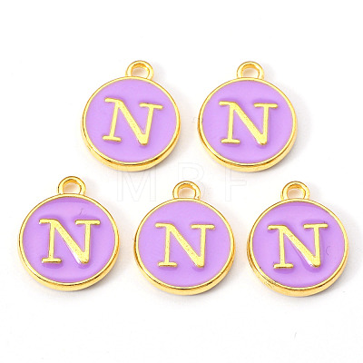 Golden Plated Alloy Enamel Charms ENAM-S118-10N-1