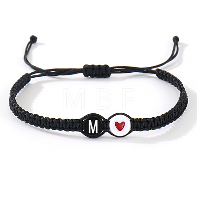 304 Stainless Steel Alphabet Beads Braided Bead Bracelets RY3090-39-1